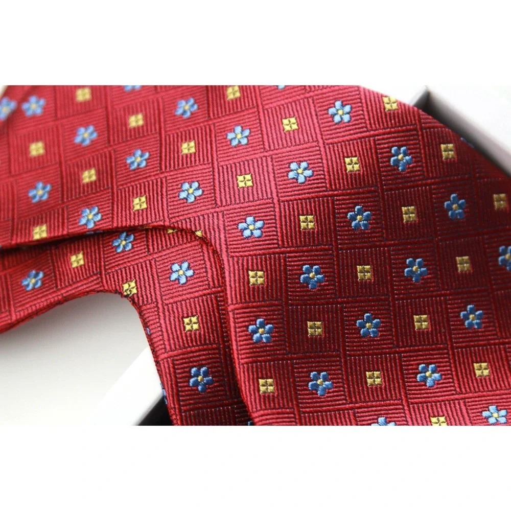 Men's Self-Tied Big‎ Butterfly Bow Tie Red Ornamental Pattern S717